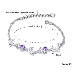 Qualität Und Quantität Gesichert Weibliche Delphin Form Platin Platinierung Titan Armband Mit Kristall