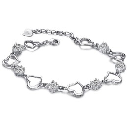 Hochwertiges Weibliches Sweetheart-Armband Aus Platiniertem Titan Mit Diamant