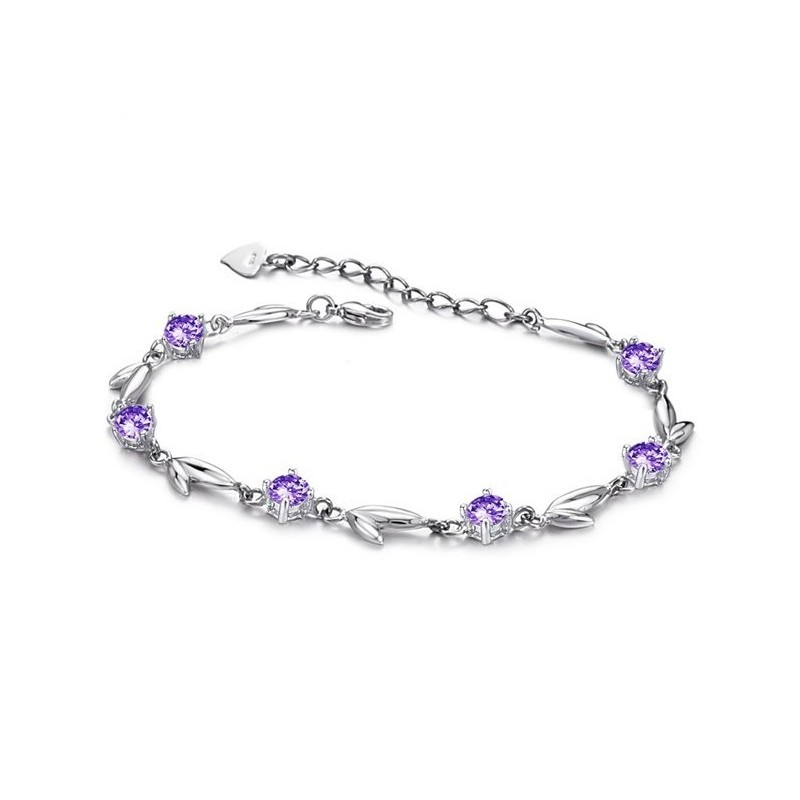 Weltweit Bekanntes Damenarmband Aus Violettem Platiniertem Titan Mit Diamant