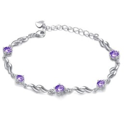 Qualität Und Quantität Gesichert Weibliche Lila Platin Beschichtung Titan Armband Mit Diamant