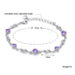 Qualität Und Quantität Gesichert Weibliche Lila Platin Beschichtung Titan Armband Mit Diamant