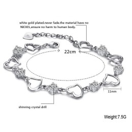 Zuverlässige Qualität Weibliche Elegante Platin Beschichtung Titan Armband Mit Lila Diamant