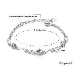 Hochwertiges Weibliches Lila Platiniertes Titanarmband Mit Diamant