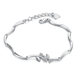 Zuverlässiges Qualitäts-Titanarmband Mit Platinbeschichtung Für Damen Mit Strass