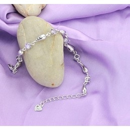 Langlebig Im Einsatz Weibliches Lila Platin-Titan-Armband Mit Diamant