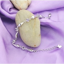 Langlebig Im Einsatz Weibliches Lila Platin-Titan-Armband Mit Diamant