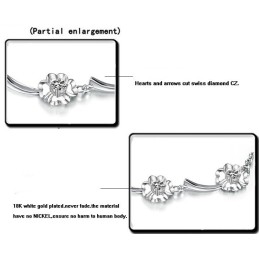 Zuverlässige Leistung Weibliche Kleeblatt Form Platin Überzogen Titan Armband Mit Diamant