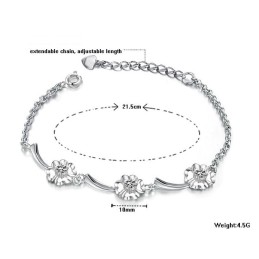 Zuverlässige Leistung Weibliche Kleeblatt Form Platin Überzogen Titan Armband Mit Diamant