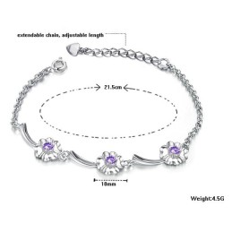 Zuverlässige Leistung Weibliche Kleeblatt Form Platin Überzogen Titan Armband Mit Diamant