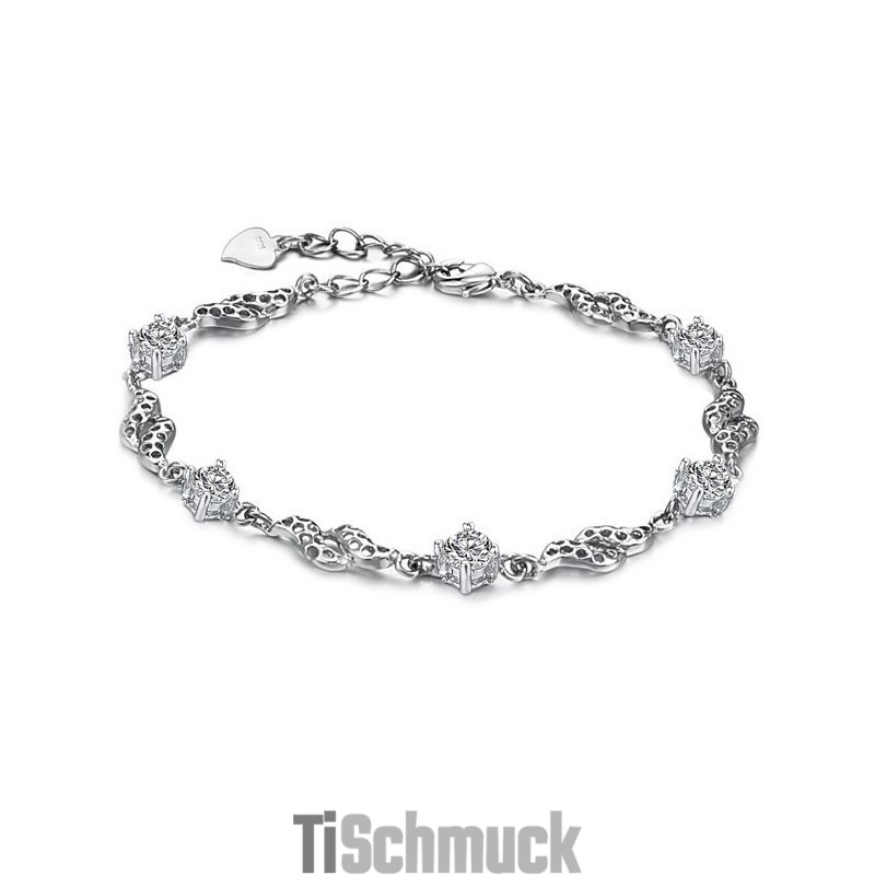 Hochwertiges Weibliches Hohles Platin-Titan-Armband Mit Strass Hochwertiges Weibliches Hohles Platin-Titan-Armband Mit Strass