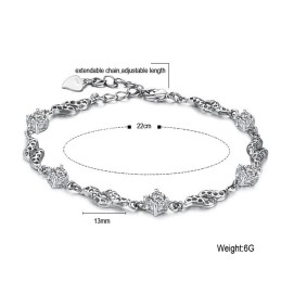 Hochwertiges Weibliches Hohles Platin-Titan-Armband Mit Strass