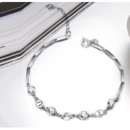 Die Königin Der Qualität Weibliche Platin Beschichtung Titan Armband Mit Strass