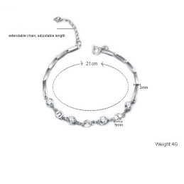 Die Königin Der Qualität Weibliche Platin Beschichtung Titan Armband Mit Strass
