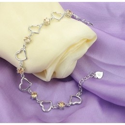 Die Königin Der Qualität Weibliches Sweetheart Platiniertes Titanarmband Mit Diamant