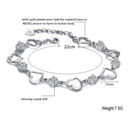 Die Königin Der Qualität Weibliches Sweetheart Platiniertes Titanarmband Mit Diamant