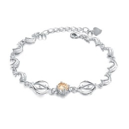Langlebig Im Gebrauch Weibliches Delphin-Form-Platin-Titan-Armband Mit Diamant