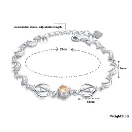Langlebig Im Gebrauch Weibliches Delphin-Form-Platin-Titan-Armband Mit Diamant