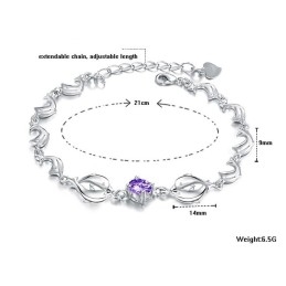 Langlebig Im Gebrauch Weibliches Delphin-Form-Platin-Titan-Armband Mit Diamant