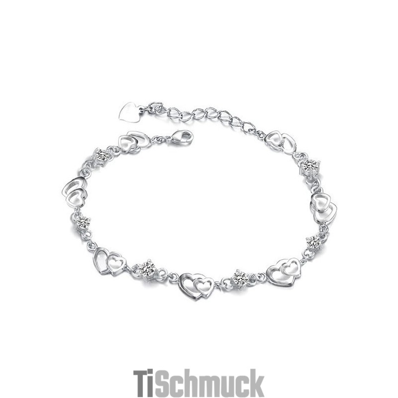 Langlebig Im Gebrauch Weibliches Platin-Titan-Armband Mit Diamant