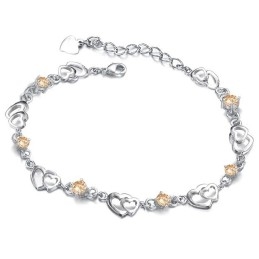 Langlebig Im Gebrauch Weibliches Platin-Titan-Armband Mit Diamant