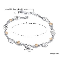 Langlebig Im Gebrauch Weibliches Platin-Titan-Armband Mit Diamant