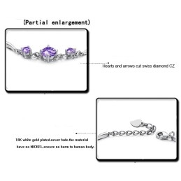 Stabile Qualität Weibliche Lila Platin Beschichtung Titan Armband Mit Diamant