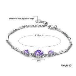 Stabile Qualität Weibliche Lila Platin Beschichtung Titan Armband Mit Diamant