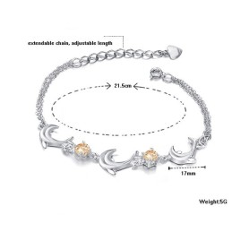 Hochwertiges Weibliches Titanarmband In Delfinform Mit Platinbeschichtung Und Diamant