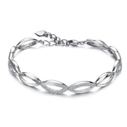 Die Königin Der Qualität Damen Platiniertes Titanarmband Mit Diamant