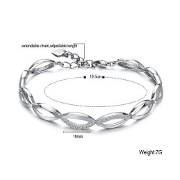 Die Königin Der Qualität Damen Platiniertes Titanarmband Mit Diamant