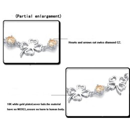 Hochwertiges Weibliches Kleeblatt-Armband Aus Platiniertem Titan Mit Diamant