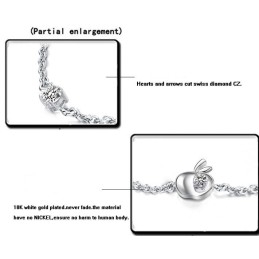 Komplett In Spezifikationen Weibliche Apfelform Platiniertes Titanarmband Mit Diamant