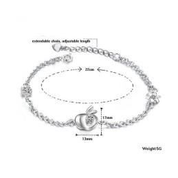 Komplett In Spezifikationen Weibliche Apfelform Platiniertes Titanarmband Mit Diamant