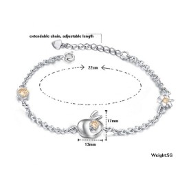 Komplett In Spezifikationen Weibliche Apfelform Platiniertes Titanarmband Mit Diamant