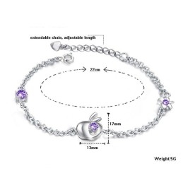 Komplett In Spezifikationen Weibliche Apfelform Platiniertes Titanarmband Mit Diamant