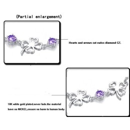 Hochwertiges Damenarmband Aus Platiniertem Titan In Kleeblattform