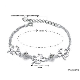 Hochwertiges Damenarmband Aus Platiniertem Titan In Kleeblattform