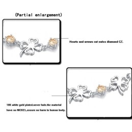 Hochwertiges Damenarmband Aus Platiniertem Titan In Kleeblattform