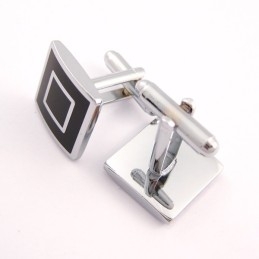 Quadratische Manschettenknöpfe Aus Titan Und Schwarzer Ip-Beschichtung