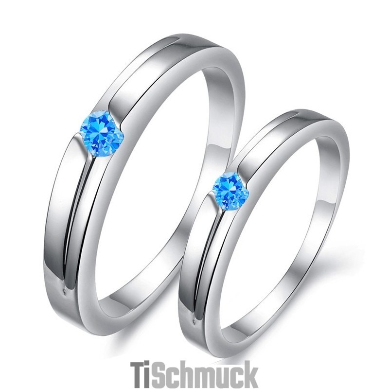 Ausgezeichnete Qualität Blau Platin Plating Titan Ring Für Liebhaber Mit Strass Ausgezeichnete Qualität Blau Platin Plating Titan Ring Für Liebhaber Mit Strass