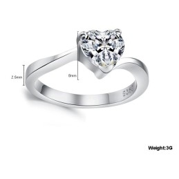 Die Königin Der Qualität Weibliche Sweetheart Platinierter Titanring Mit Strass