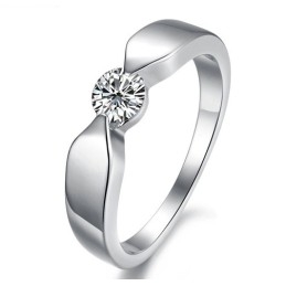 Hochwertiger Platinierter Titanring Für Verliebte Mit Strass