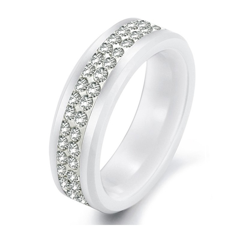 Die Königin Der Qualität Wolfram-Keramik-Ring Mit Strass