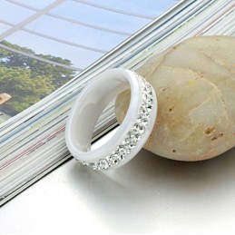 Die Königin Der Qualität Wolfram-Keramik-Ring Mit Strass