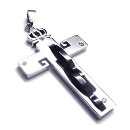 Kronenkreuz-Anhänger Aus Titan - Free Chian