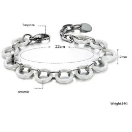 Die Königin Der Qualität Damenarmband Aus Weißem Wolframkeramik