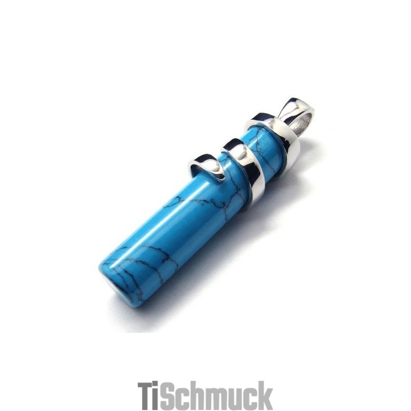 Modischer Blauer Karneol-Titan-Anhänger – Free Chian Modischer Blauer Karneol-Titan-Anhänger – Free Chian