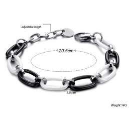 Hochwertiges Schwarzes Und Weißes Wolfram-Keramikarmband Für Damen