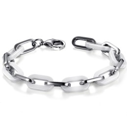 Hochwertiges Damenarmband Aus Weißem Wolfram Und Keramik