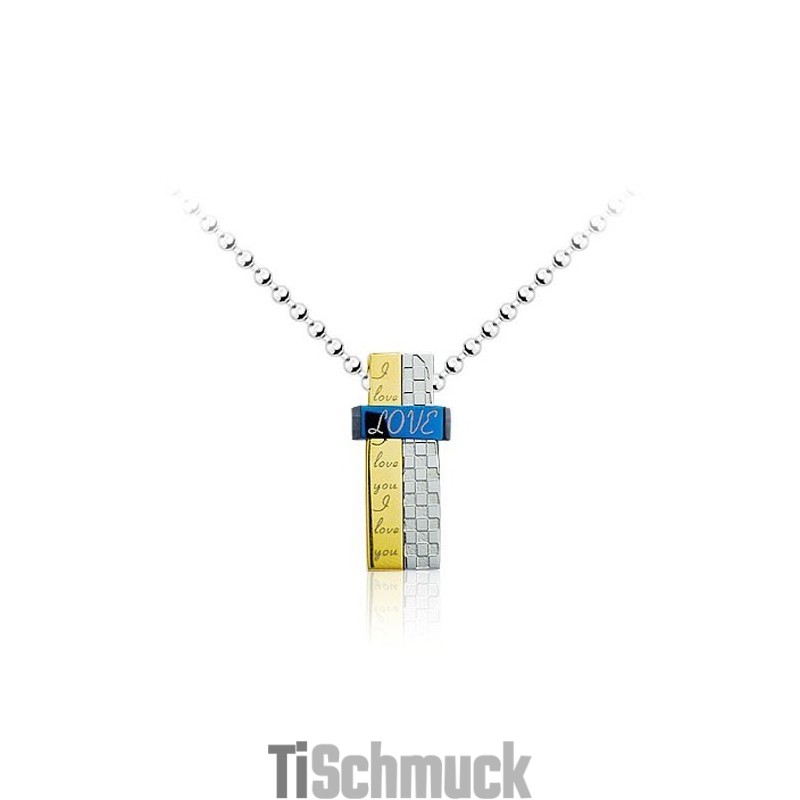 Zarter Blau-Weißer Abnehmbarer Titan-Anhänger Für Herren – Inklusive Kette Zarter Blau-Weißer Abnehmbarer Titan-Anhänger Für Herren – Inklusive Kette